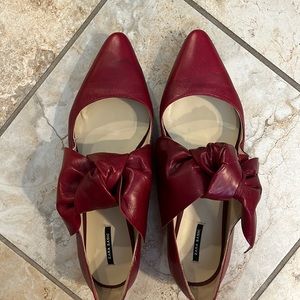 Zara Basic flats with bow Sz 39